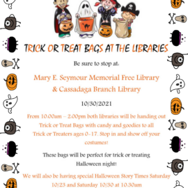 Trick or Treat Bags are BACK at the Libraries! 10/23 and 10/30