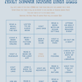 Adult Summer Reading Bingo Card