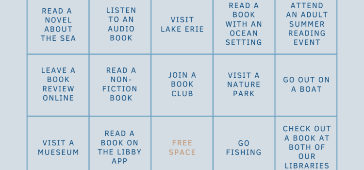 Adult Summer Reading Bingo Card