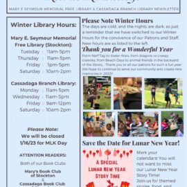January Newsletter and Calendar of Events