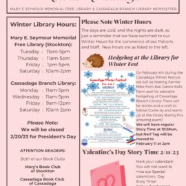 February Newsletter and Calendar of Events